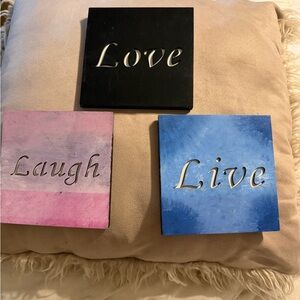 Black, Pink, and Blue Inspirational Wall Decor Set